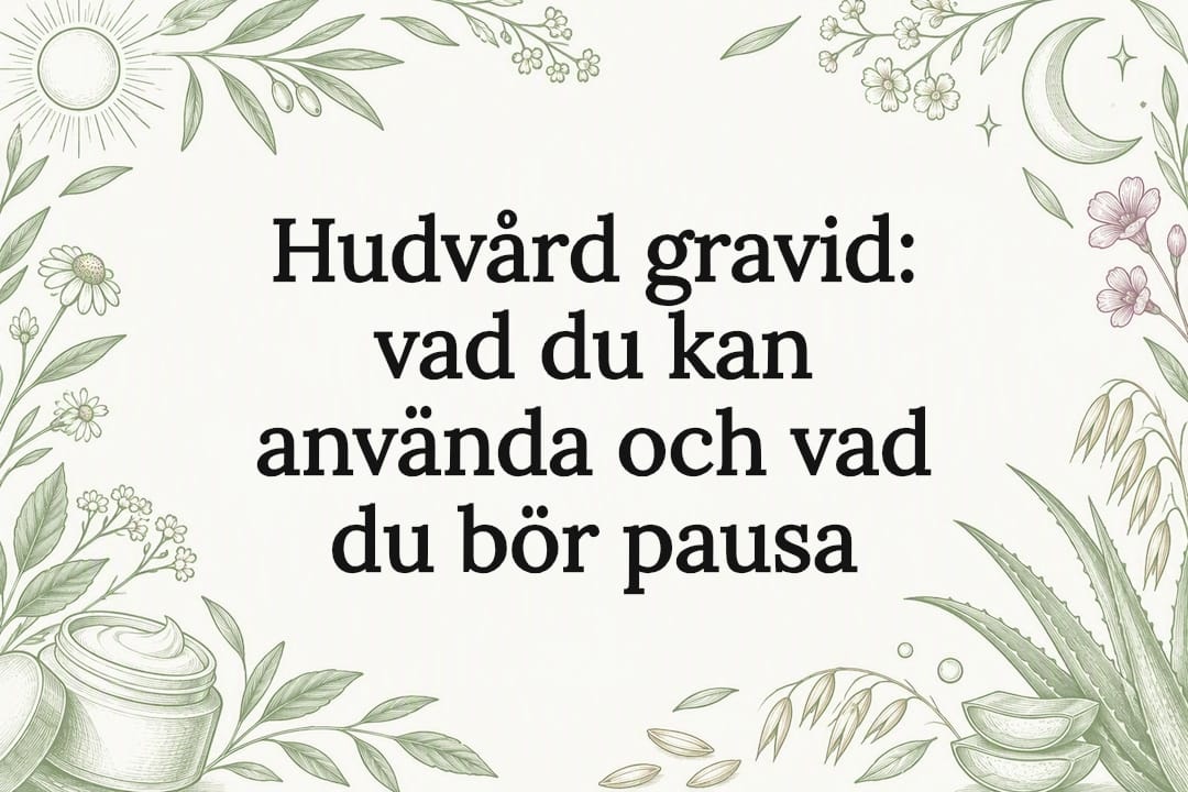 Illustrerad omslagsbild för gravidvänlig hudvård
